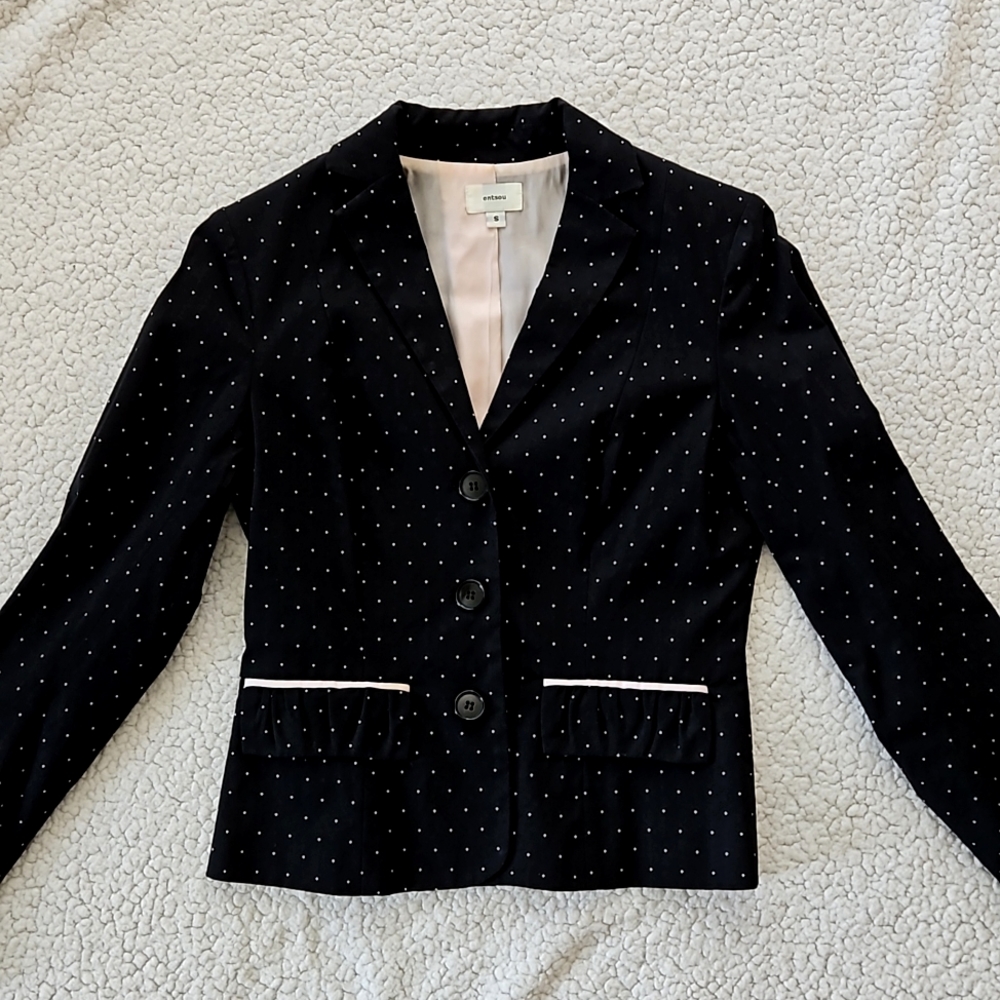 Black with dots blazer